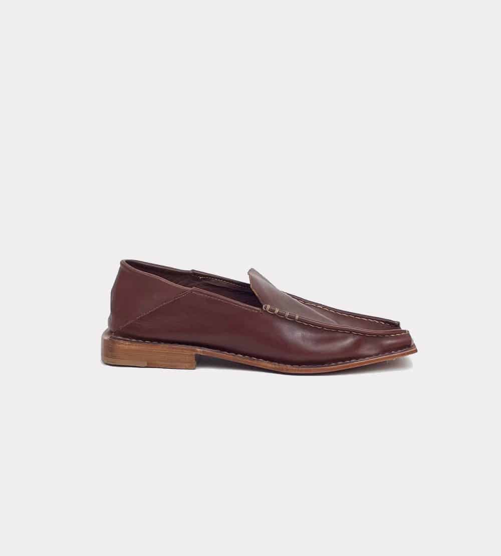 Brown soft loafers rigth view